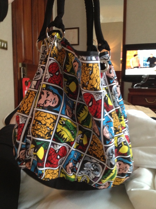 This is my new handbag. It's the best handbag in the world, don't you think? Purchased at Camden Lock Market, from a man who didn't know who Spiderman was! Seriously! One of the best things about the market is the opportunity to haggle - this bag was only £10 and worth every penny.